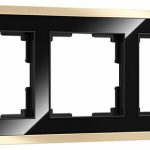 Рамка на 3 поста Baguette (черный/латунь)