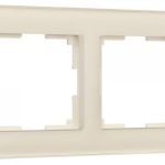 Рамка на 2 поста (молочный, стекло)