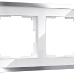 Рамка на 2 поста Baguette (белый/серебро)