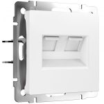 Розетка двойная Ethernet RJ-45 (белый матовый)