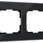 Рамка на 2 поста Elite (черный, стекло)