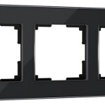 Рамка на 3 поста Elite (черный, стекло)