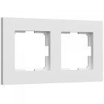 Рамка на 2 поста Slab (белый матовый)