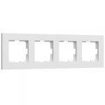 Рамка на 4 поста Slab (белый матовый)