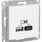 Systeme (Schneider) Electric ATLASDESIGN USB РОЗЕТКА A+С, 5В/2,4А, 2х5В/1,2А, механизм, ЛОТОС