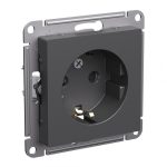 Systeme (Schneider) Electric ATLASDESIGN РОЗЕТКА с заземлением со шторками, 16А, механизм, БАЗАЛЬТ
