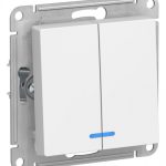 Systeme (Schneider) Electric ATLASDESIGN 2-клавишный ВЫКЛЮЧАТЕЛЬ с подсветкой, сх.5а, 10АХ, мех., ЛОТОС