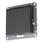 Systeme (Schneider) Electric ATLASDESIGN РОЗЕТКА с заземл. со шторк. с крышкой, 16А, IP20, механизм, БАЗАЛЬТ