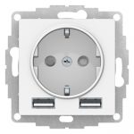 Systeme (Schneider) Electric ATLASDESIGN РОЗЕТКА 16А c 2 USB A+A, 5В/2,4А, 2х5В/1,2А, механизм, ЛОТОС