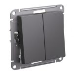 Systeme (Schneider) Electric ATLASDESIGN 2-клавишный ПЕРЕКЛЮЧАТЕЛЬ, сх.6/2, 10АХ, механизм, БАЗАЛЬТ