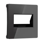 W1191148/Накладка для двойной розетки Еthernet RJ-45 (черный акрил)