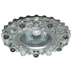 IL.0027.0922 Светильник MR16+LED 3W 4000K встраиваемый ПОЛИКРИСТАЛЛ, AL/CLEAR+GREY