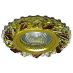 IL.0027.1170 Светильник MR16+LED 3W 4000K встраиваемый ПОЛИКРИСТАЛЛ, G/CLEAR GOLD+TEA