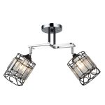 MD.3372-2-S CH+BK Люстра потолочная 2*60Вт E27