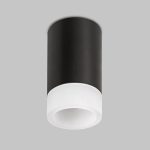 IL.0005.1500 BK Светильник GU10 1*10W потолочный спот Черный. Плафон акрил Белый матовый