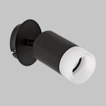 IL.0005.1501 BK Светильник GU10 1*10W настенный спот Черный. Плафон акрил Белый матовый