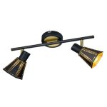 SP.035-62-01 Светильник Спот 2*40Вт E14 BK+GD