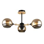 MD.4896-3-S BK+WOOD Люстра потолочная 3*60Вт E27