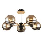 MD.4896-5-S BK+WOOD Люстра потолочная 5*60Вт E27