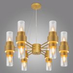 MD.19412-6-P-BK Люстра подвесная Е14 6*60W черный+светлое дерево