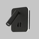 IL.0005.2101 BK Светильник светодиодный квадратный с подсветкой 3W + 9W настенный 220V, 3000K, Черный