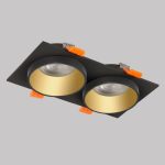 IL.0029.0012-2-BMG Светильник встраиваемый GU10 2x50W Черный/Матовое Золото
