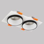 IL.0029.0012-2-WBK Светильник встраиваемый GU10 2x50W Белый/Черный