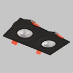 IL.0029.0008-2-BK Светильник встраиваемый поворотный GU10 2x50W Черный