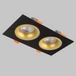 IL.0029.0010-2-BMG Светильник встраиваемый поворотный GU10 2*50W Черный/Матовое Золото