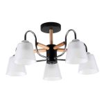 MD.51941-5-S-BK+WOOD Люстра потолочная 5*60Вт Е27