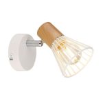 SP.038-11-03 Светильник Спот Е14 1*60Вт, WH+WOOD