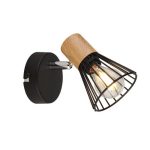 SP.038-11-18 Светильник Спот Е14 1*60Вт, BK+WOOD