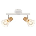 SP.038-62-03 Светильник Спот Е14 2*60Вт, WH+WOOD