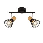 SP.038-62-18 Светильник Спот Е14 2*60Вт, BK+WOOD