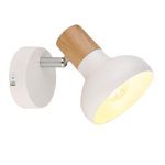 SP.040-11-03 Светильник Спот Е14 1*60Вт, WH+WOOD