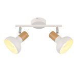 SP.040-52-03 Светильник Спот Е14 2*60Вт, WH+WOOD