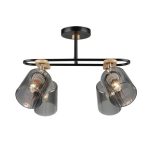 MD.5712-4-S-BK+WOOD Люстра потолочная 4*Е27