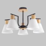 MD.5716-5-S-BK+WOOD Люстра потолочная 5*Е27