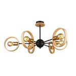 MD.4465-6-S-BK+WOOD Люстра потолочная 6*Е27