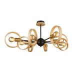 MD.4465-8-S-BK+WOOD Люстра потолочная 8*Е27