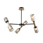 MD.5495-6-S-BK+WOOD Люстра потолочная 6*Е27