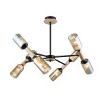 MD.5495-8-S-BK+WOOD Люстра потолочная 8*Е27