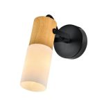 SP.044-11-18 Спот настенно-потолочный E14 1*40W черный+светлое дерево