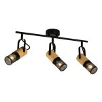 SP.045-63-18 Спот настенно-потолочный E14 3*40W черный+светлое дерево