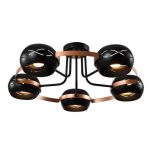 MD.21743-5-S-BK+CP Люстра потолочная Е27 5*60W черный+медь