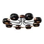 MD.21743-8-S-BK+CP Люстра потолочная Е27 8*60W черный+медь