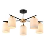 MD.22436-5-S-BK+MGD Люстра потолочная Е27 5*60W черный+матовое золото