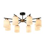 MD.22436-8-S-BK+MGD Люстра потолочная Е27 8*60W черный+матовое золото