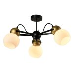 MD.22438-3-S-BK+GD Люстра потолочная Е27 3*60W черный+золото