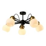MD.22438-5-S-BK+GD Люстра потолочная Е27 5*60W черный+золото